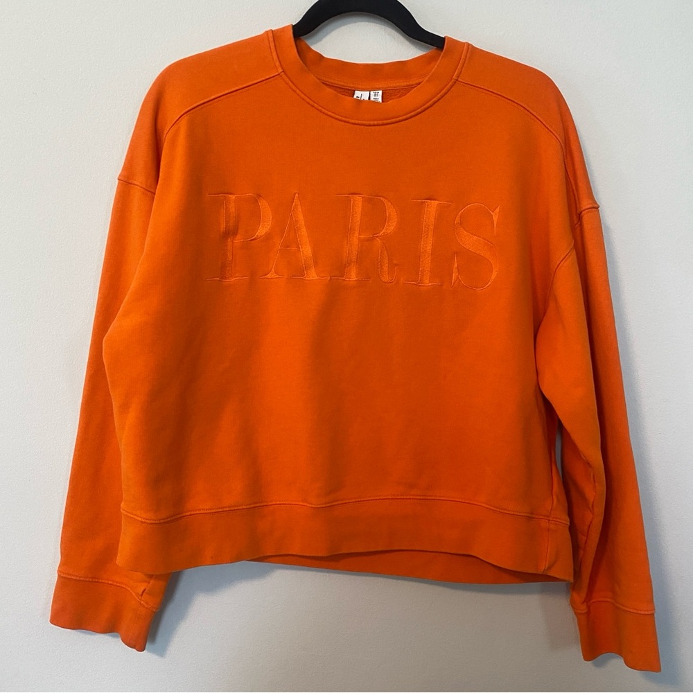 & Other Stories Orange Paris Sweatshirt 4